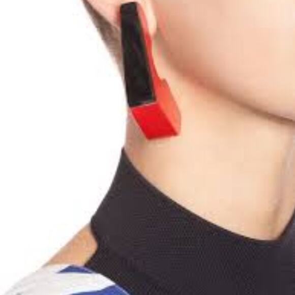 Marni Jewelry - Marni Resin Geometric Earrings in Red and Black